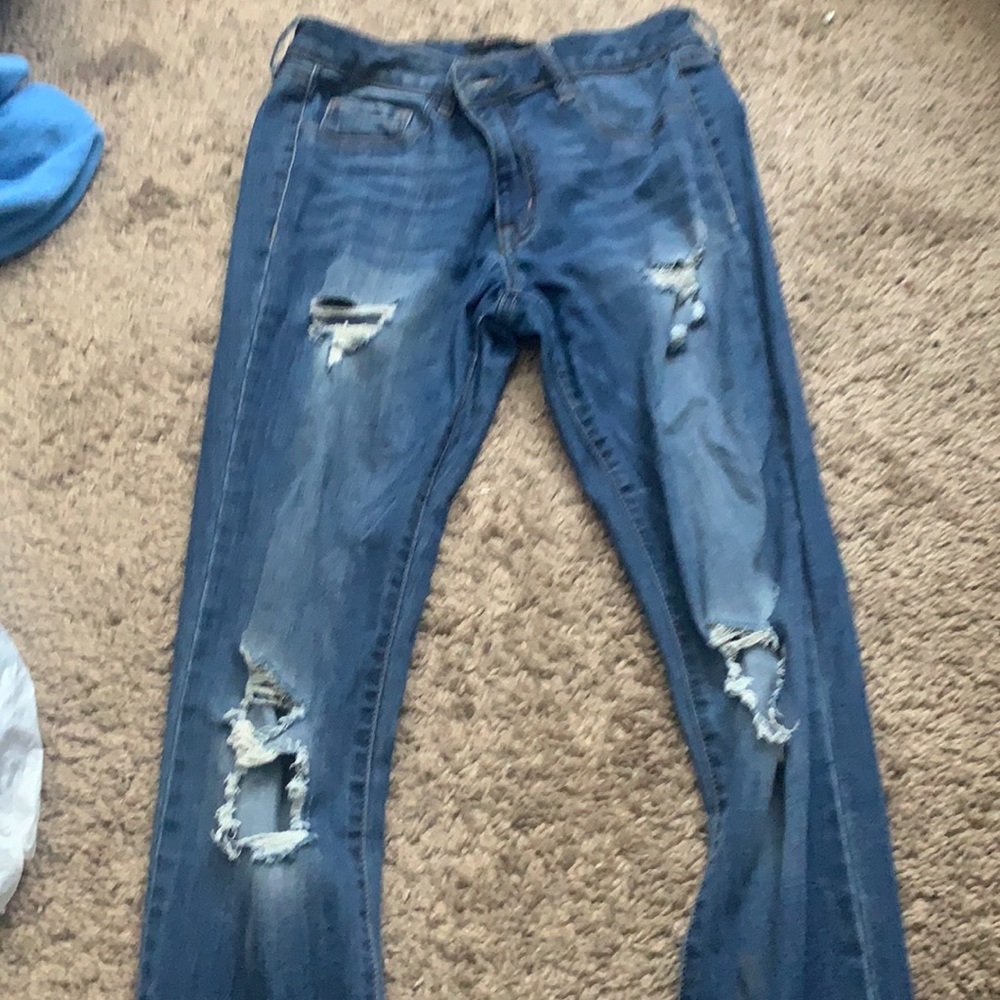 Blue ripped jeans